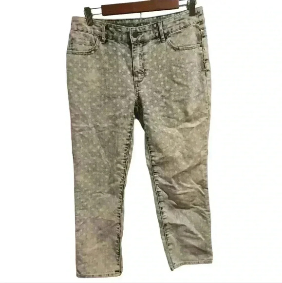 P7046A platinum chico's polka don't cropped double 00 size 30in - Picture 1 of 6